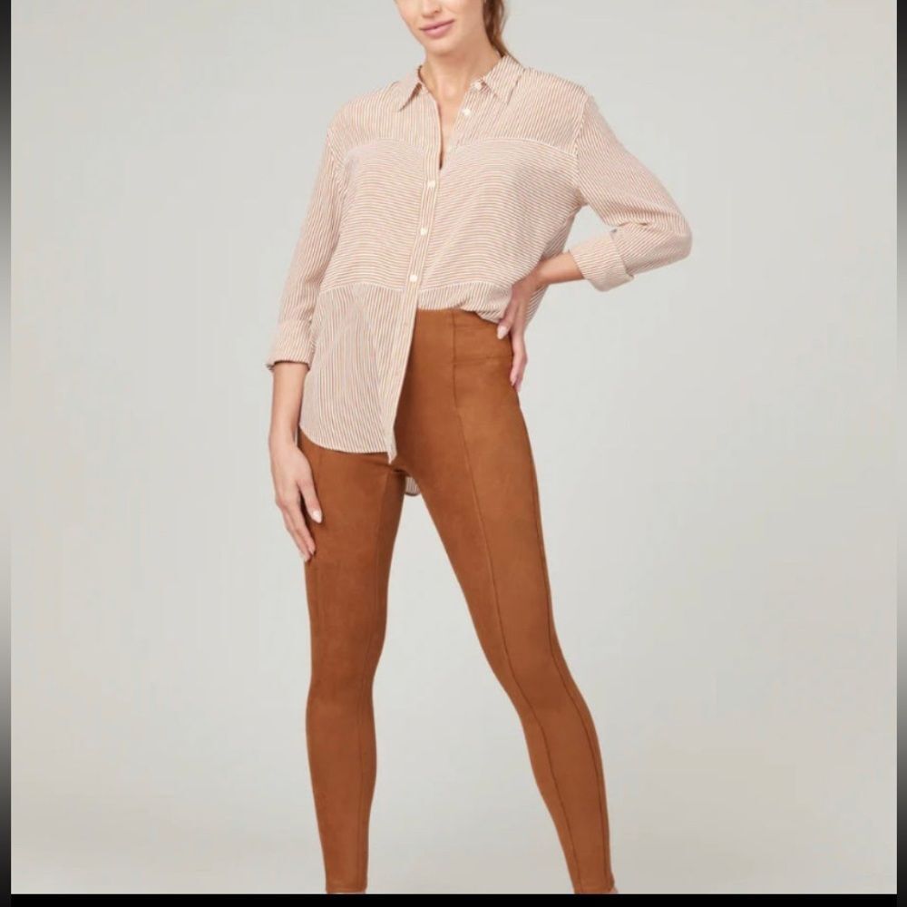 SPANX Faux Suede High-Waisted Leggings Size M NWOT
